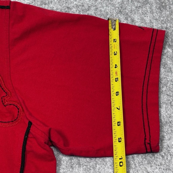 COOGI Embroidered Red Black Velour Short Sleeve Shirt Mens Size 2XL Vintage - Picture 4 of 15